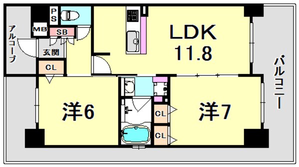 エステムプラザ神戸西Vミラージュの物件間取画像